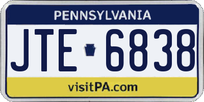 PA license plate JTE6838