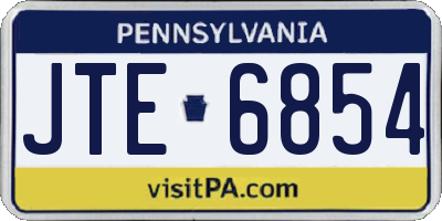 PA license plate JTE6854