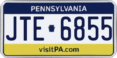 PA license plate JTE6855