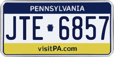 PA license plate JTE6857