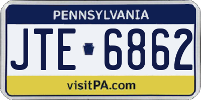PA license plate JTE6862