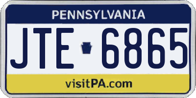PA license plate JTE6865