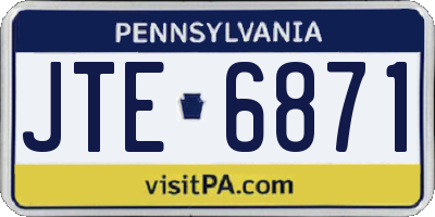 PA license plate JTE6871
