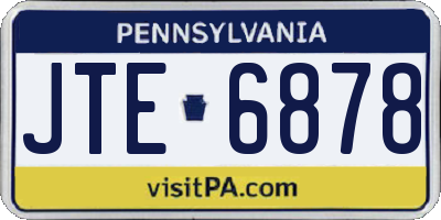 PA license plate JTE6878