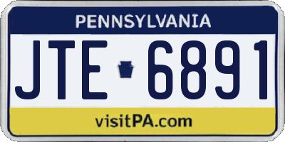 PA license plate JTE6891