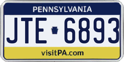 PA license plate JTE6893