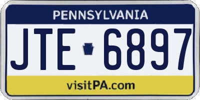 PA license plate JTE6897