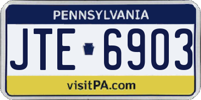 PA license plate JTE6903