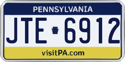 PA license plate JTE6912