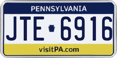 PA license plate JTE6916