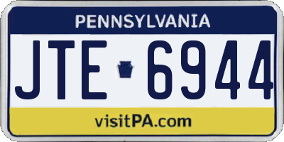 PA license plate JTE6944