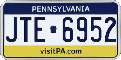 PA license plate JTE6952