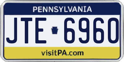 PA license plate JTE6960