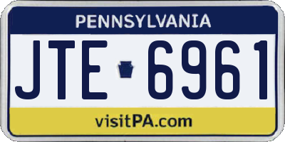 PA license plate JTE6961