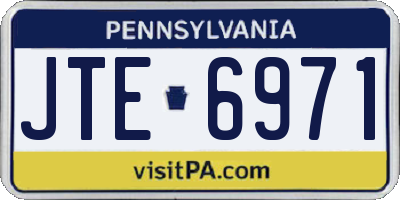 PA license plate JTE6971