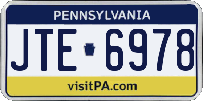 PA license plate JTE6978