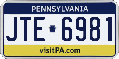 PA license plate JTE6981