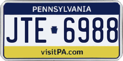 PA license plate JTE6988