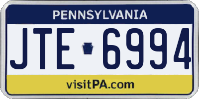 PA license plate JTE6994