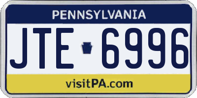 PA license plate JTE6996