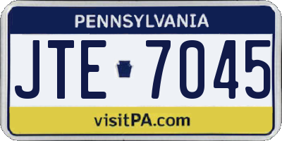 PA license plate JTE7045