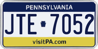 PA license plate JTE7052
