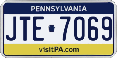 PA license plate JTE7069