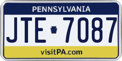PA license plate JTE7087