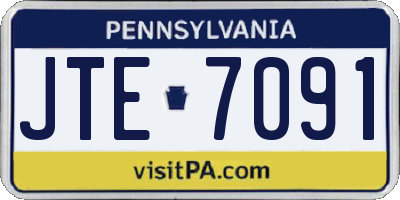 PA license plate JTE7091
