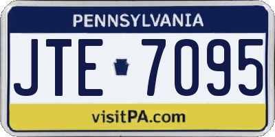 PA license plate JTE7095
