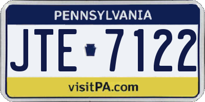 PA license plate JTE7122