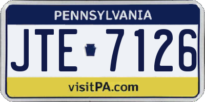 PA license plate JTE7126