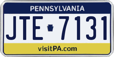 PA license plate JTE7131