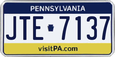 PA license plate JTE7137