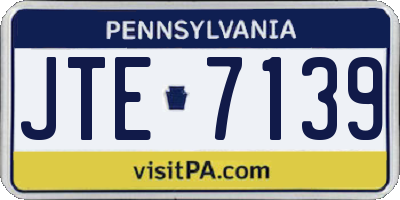 PA license plate JTE7139