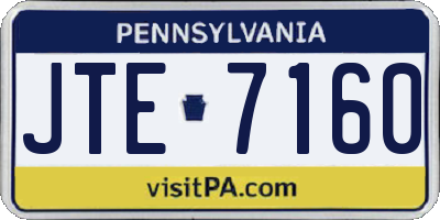 PA license plate JTE7160