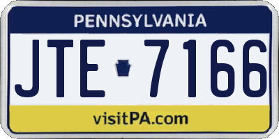 PA license plate JTE7166