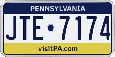 PA license plate JTE7174