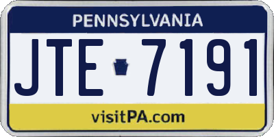 PA license plate JTE7191