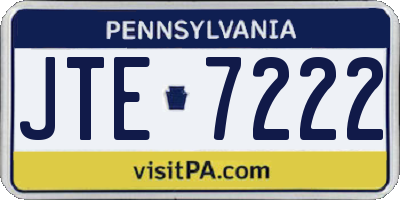 PA license plate JTE7222