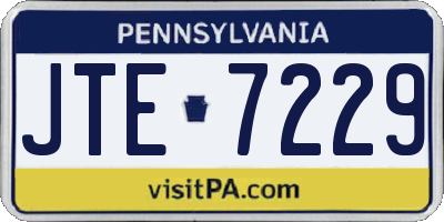 PA license plate JTE7229