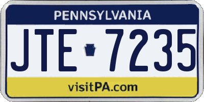 PA license plate JTE7235