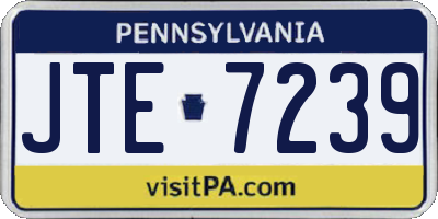 PA license plate JTE7239