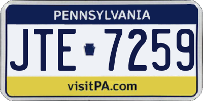 PA license plate JTE7259
