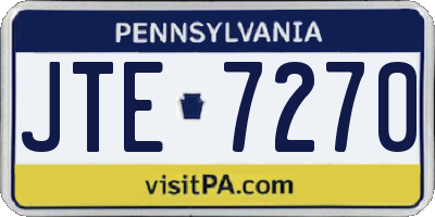PA license plate JTE7270