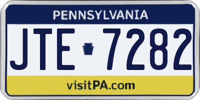 PA license plate JTE7282