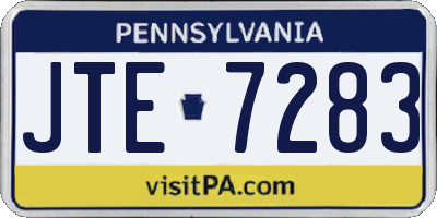 PA license plate JTE7283