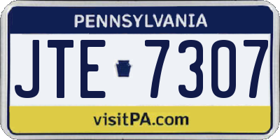 PA license plate JTE7307