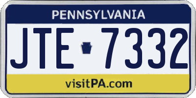 PA license plate JTE7332