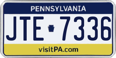 PA license plate JTE7336